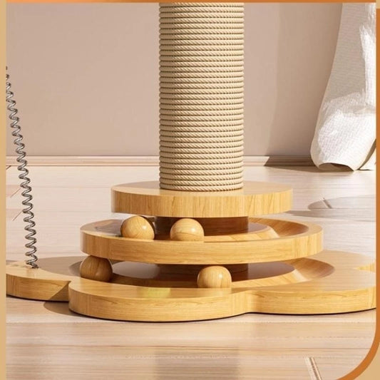 Interactive Wooden Cat Toy