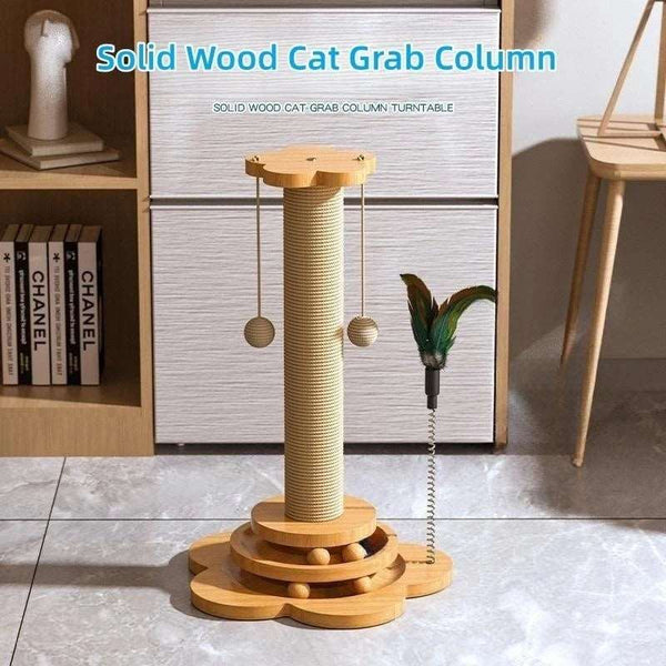 Interactive Wooden Cat Toy