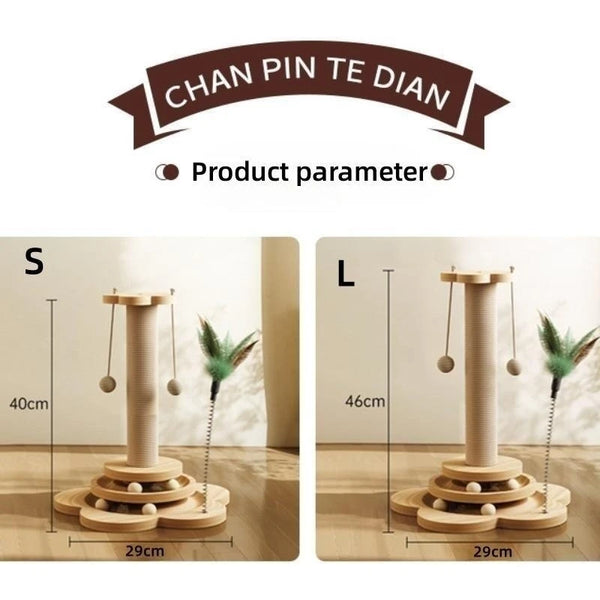 Interactive Wooden Cat Toy