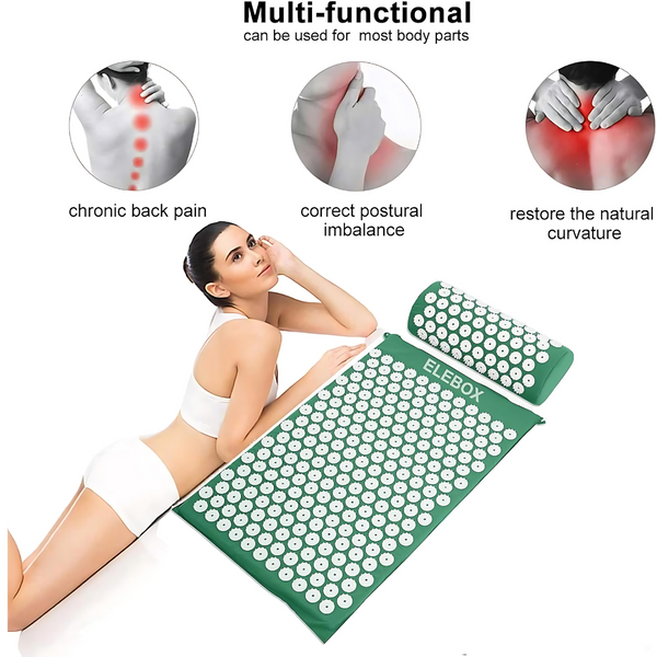 Acupressure Yoga Mat & Pillow - Spike Massage Set